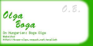 olga boga business card